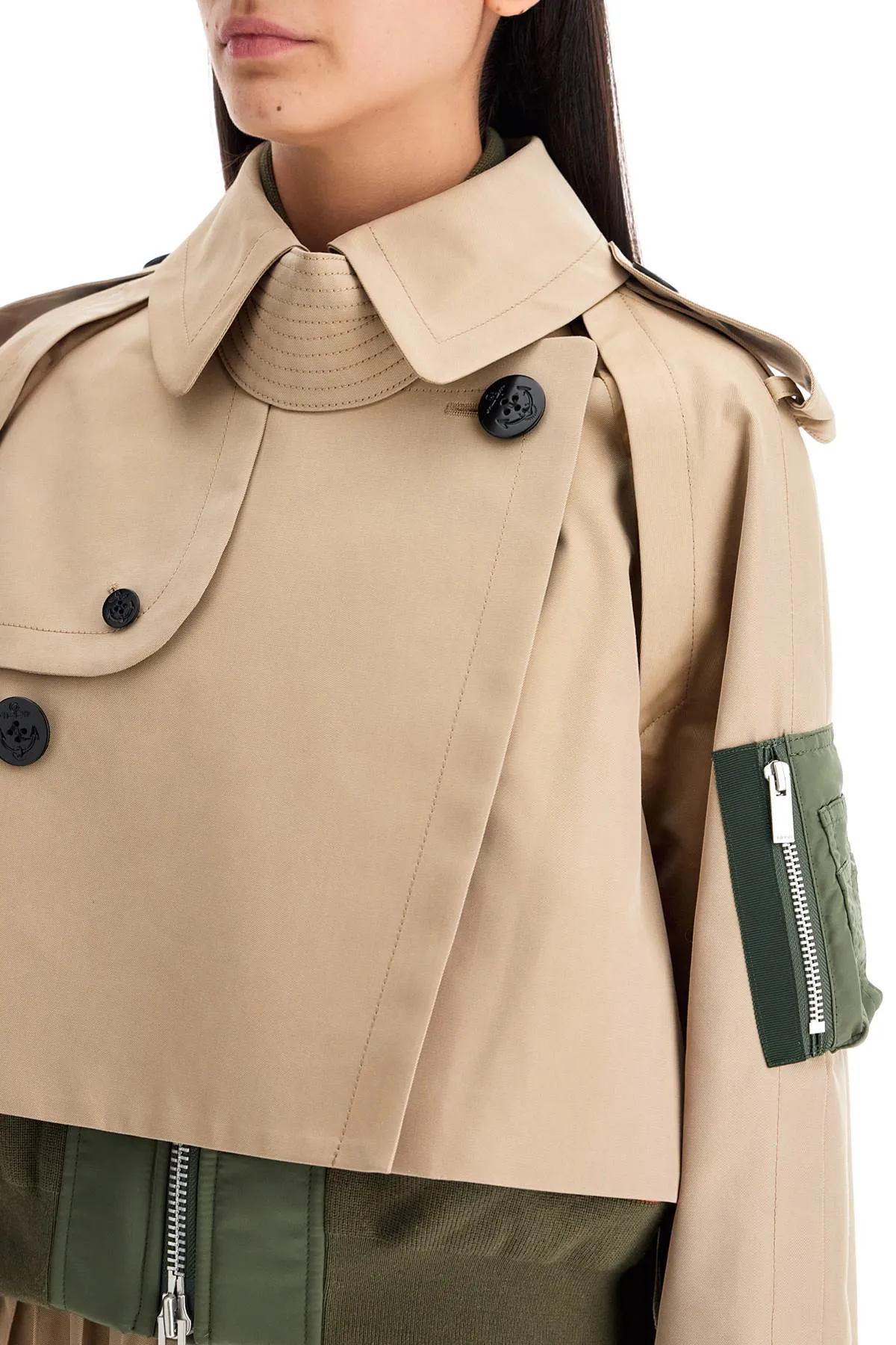 layered effect trench-style blous