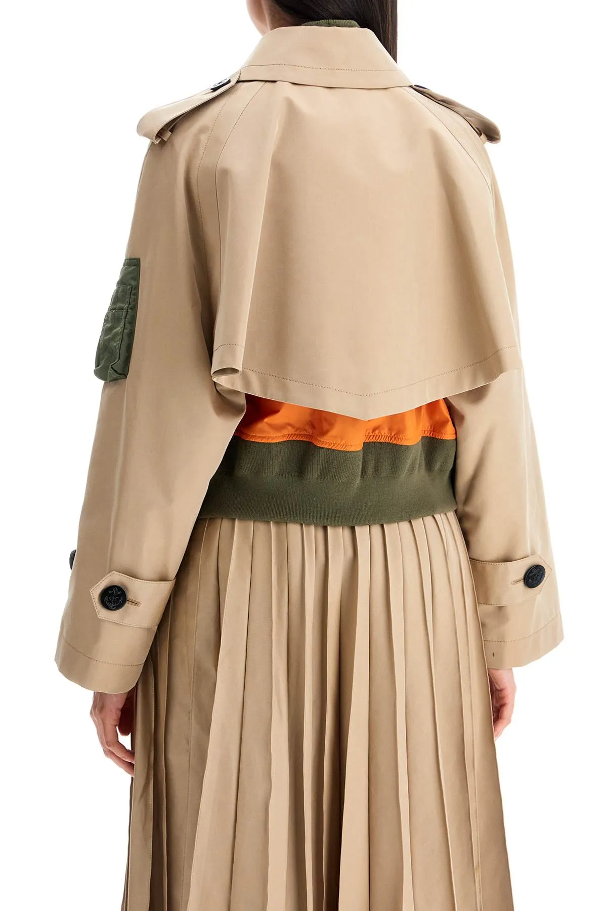layered effect trench-style blous