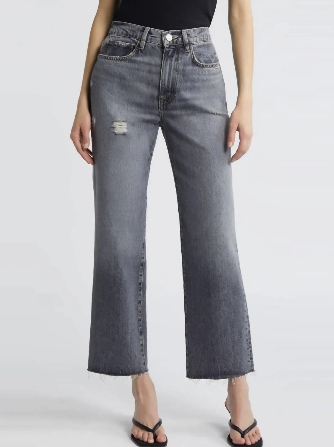 Le Jane Ankle Raw Fray Jeans In Zurich