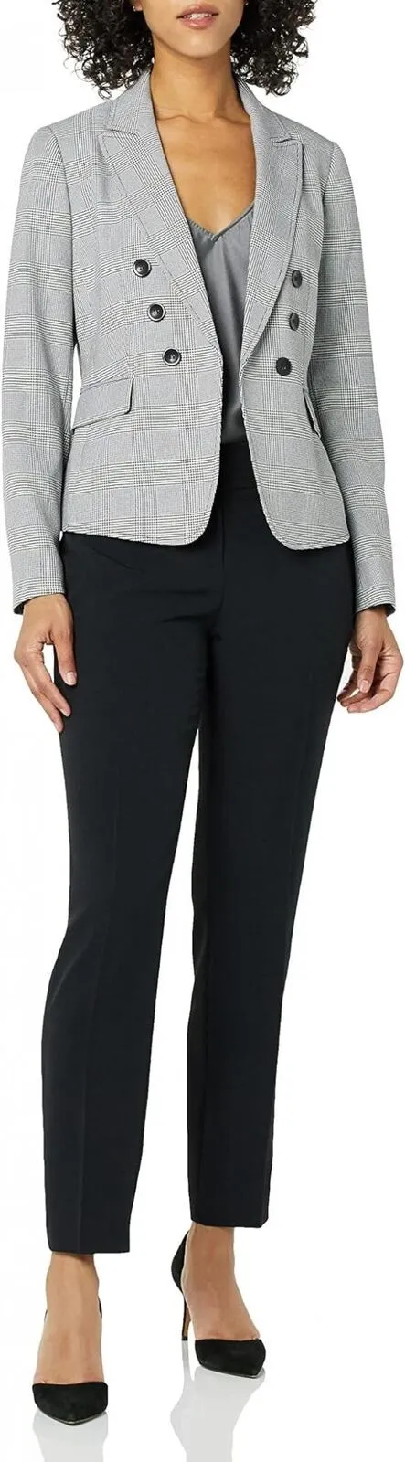 Le Suit Womens Plaid Pant Suit 50040211
