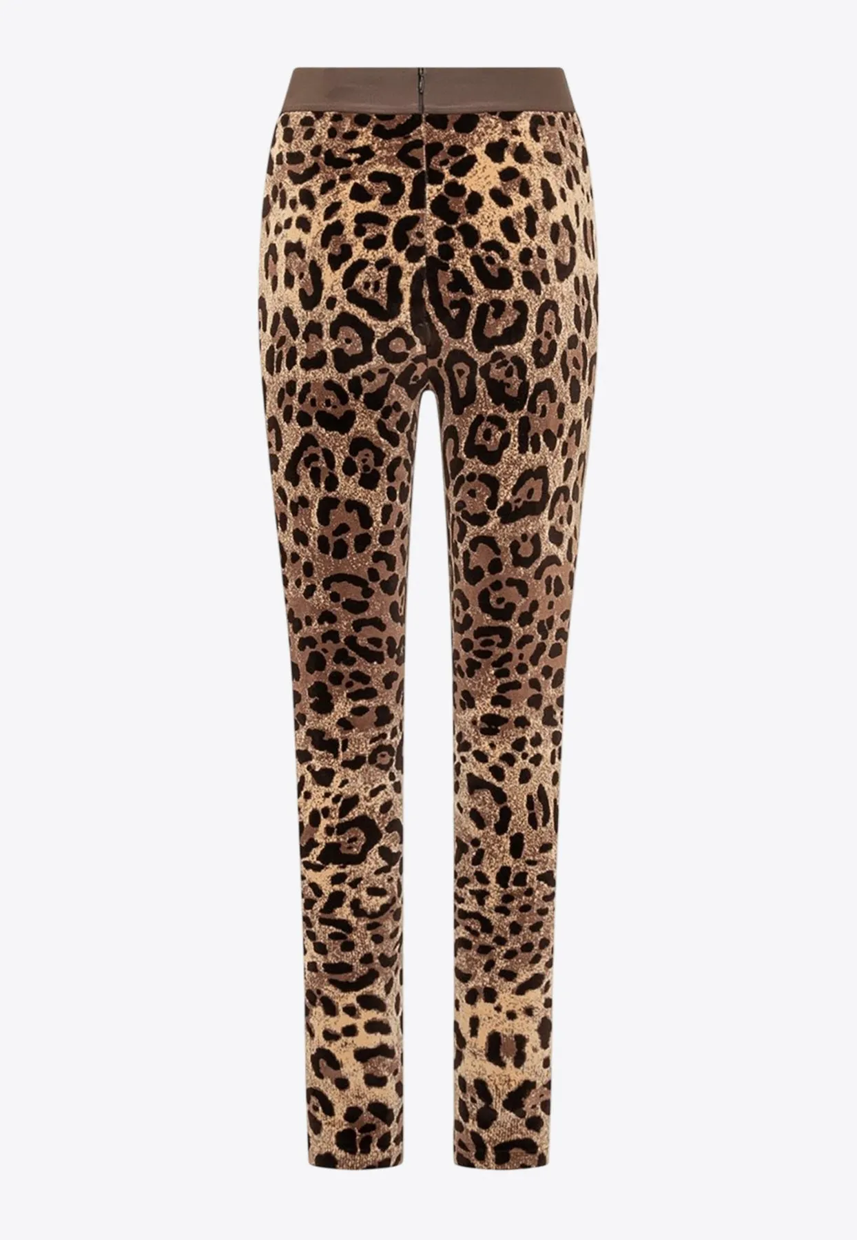 Leopard Print Leggings with Branded Waistband