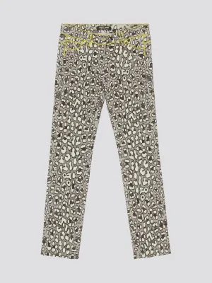 Leopard Print Wide Leg Jeans