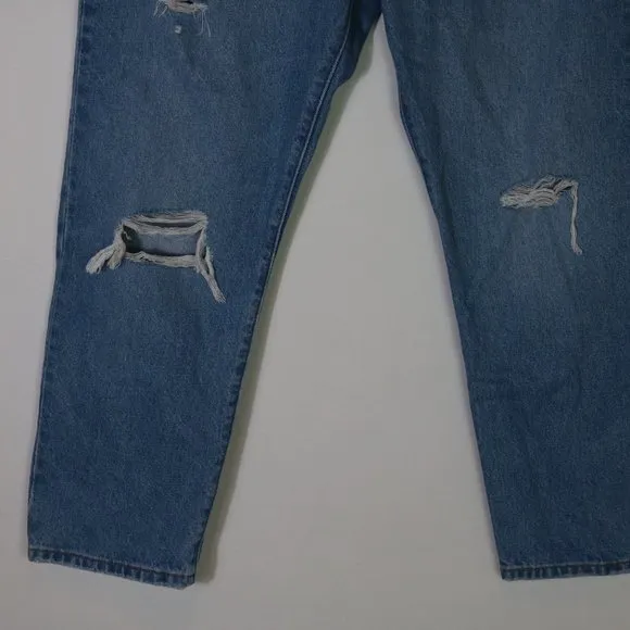 Levi's 501 Jeans Cropped 32x26 Distressed High Rise 100% Cotton Medium Wash