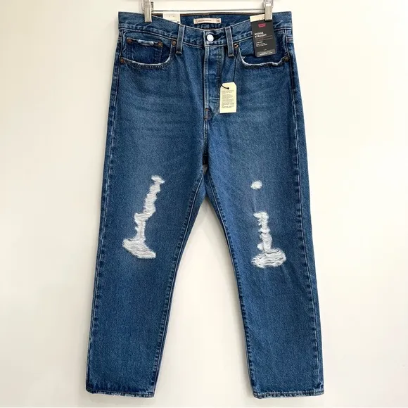 Levi’s Premium Wedgie Straight Leg Jeans High Rise Oxnard Drive Wash 34964-0145