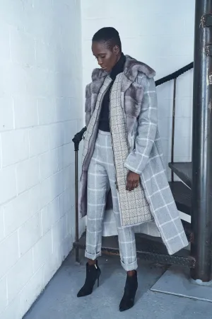 Light Grey Plaid Cashmere Pants