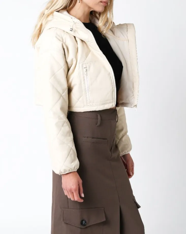 Long Sleeve Hooded Cropped Jacket