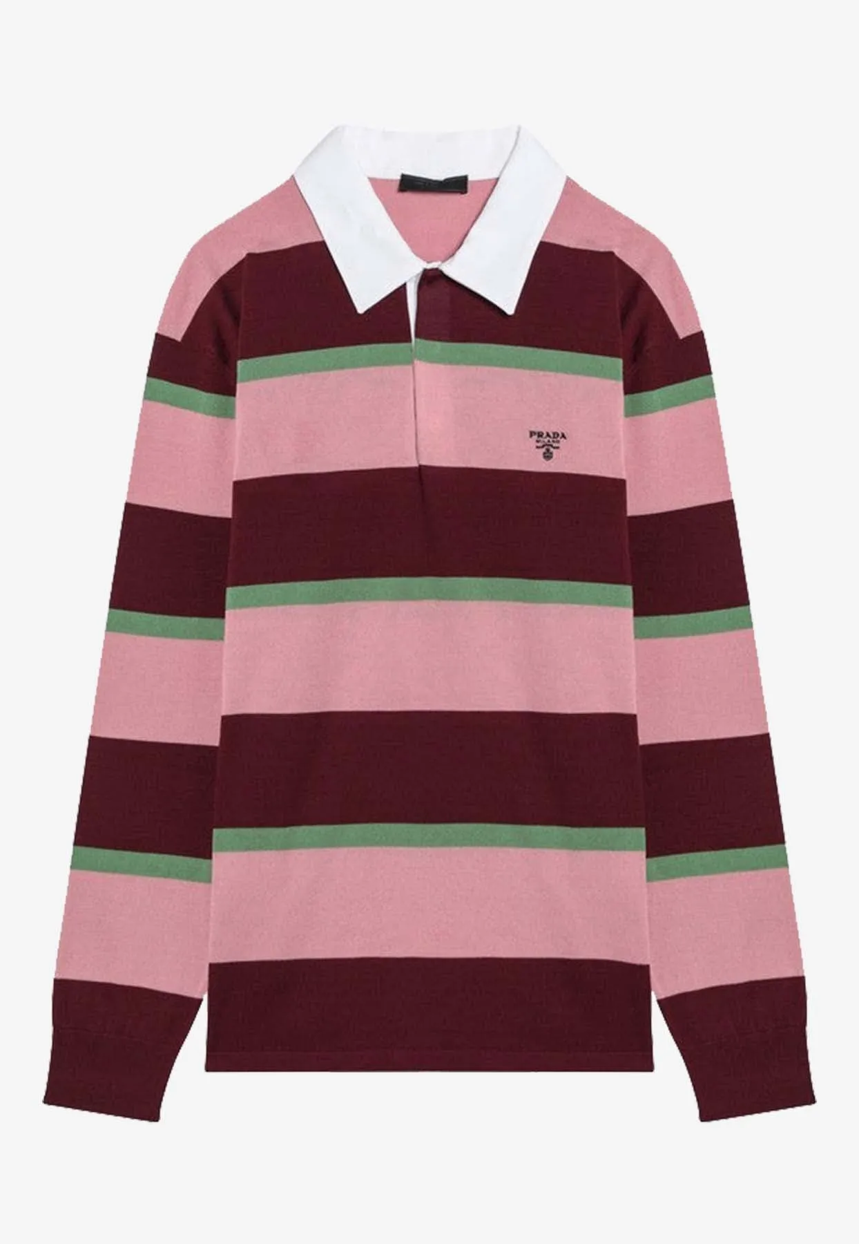 Long-Sleeved Stripe Polo T-shirt