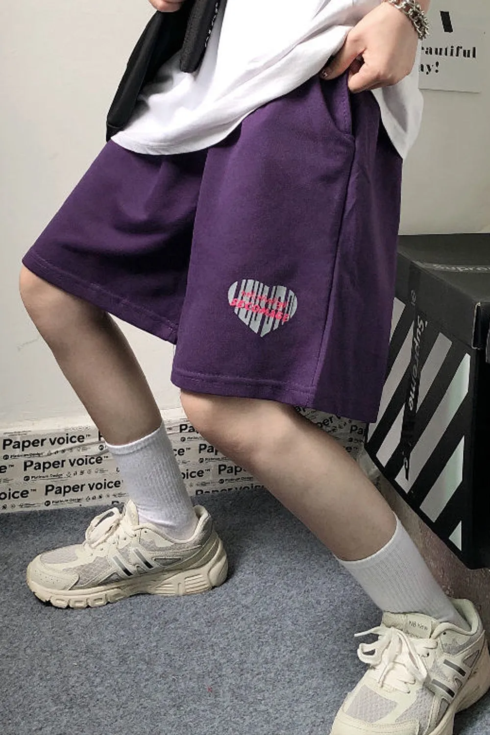Love Printed Casual Homewear Shorts Pants