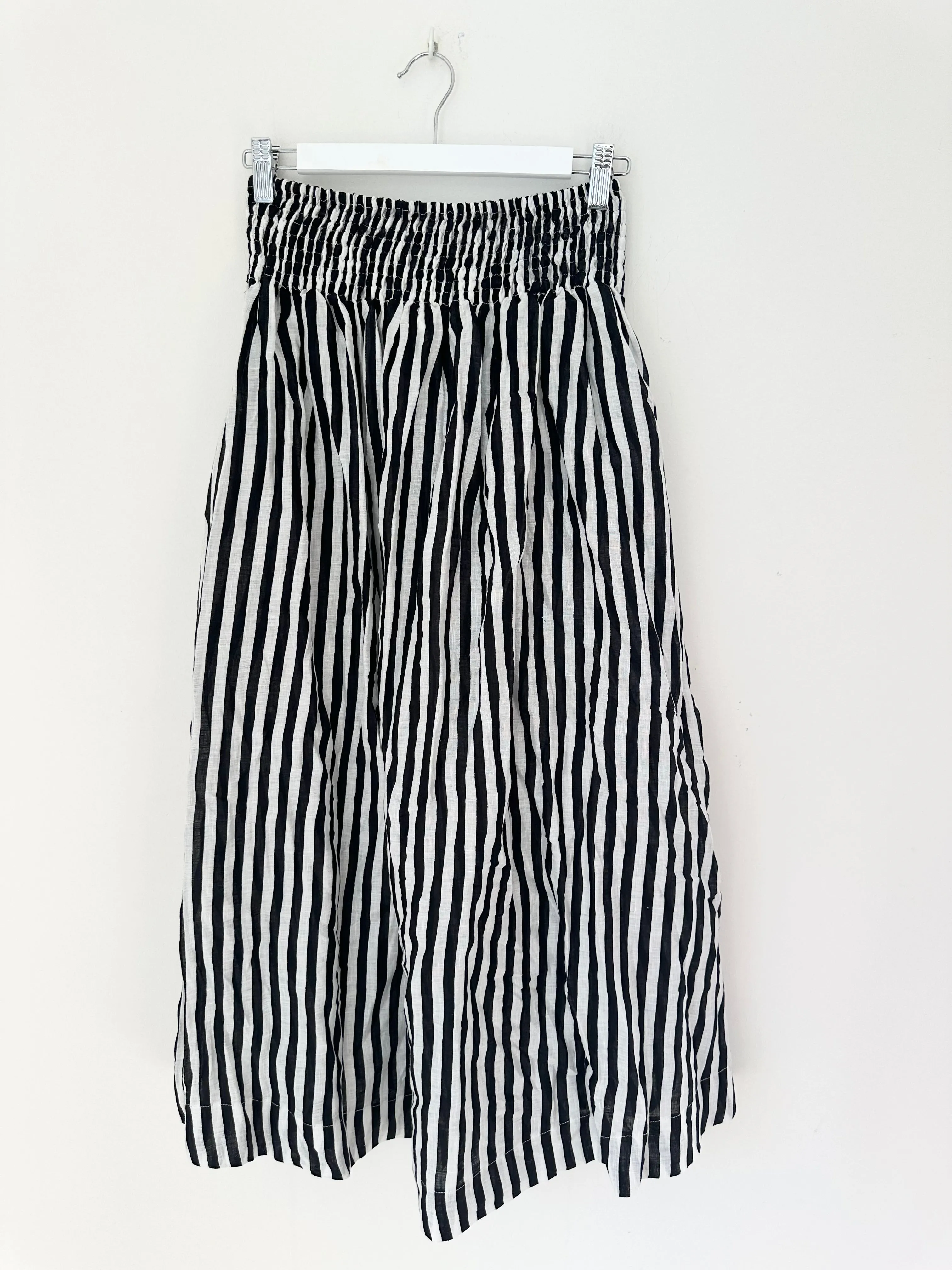 lulu skirt -  black stripe linen