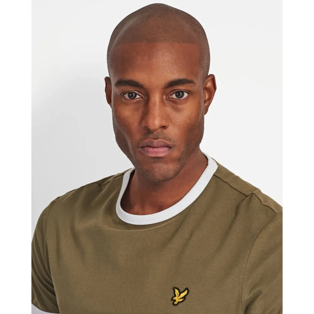 Lyle & Scott Ringer T Shirt Lichen Green/White