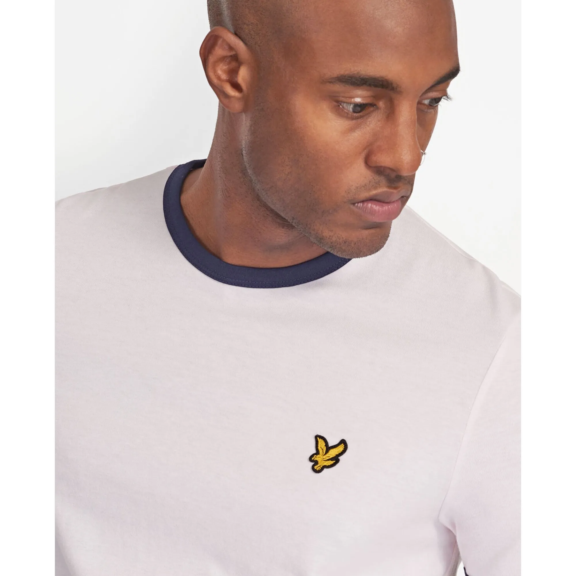 Lyle & Scott Ringer T-Shirt Strawberry Cream/Navy