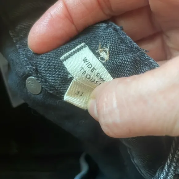 Madewell Black Wide Sweep Trouser Jeans Size 31/31” A20