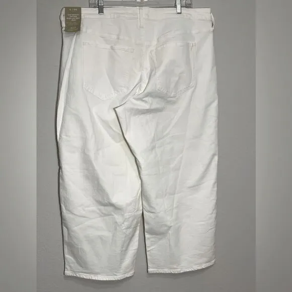 Madewell NWT Plus Perfect Vintage Wide Leg Crop Jeans Size 18W High Rise | White