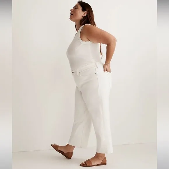 Madewell NWT Plus Perfect Vintage Wide Leg Crop Jeans Size 18W High Rise | White