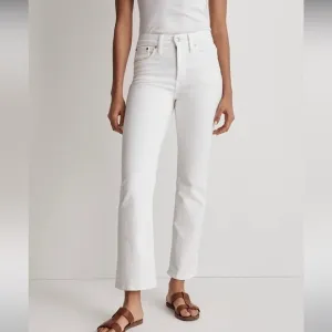 Madewell NWT Tall Kick Out Crop Jeans 33T Mid Rise Ankle Length in Pure White