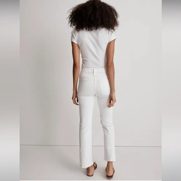 Madewell NWT Tall Kick Out Crop Jeans 33T Mid Rise Ankle Length in Pure White