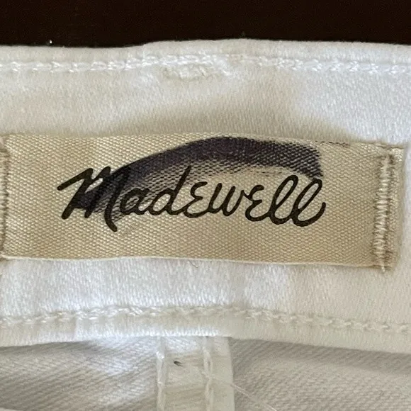 Madewell NWT Tall Kick Out Crop Jeans 33T Mid Rise Ankle Length in Pure White