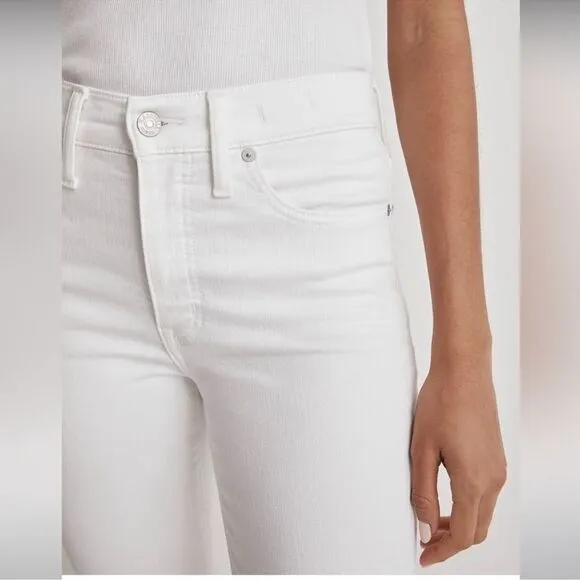 Madewell NWT Tall Mid Rise Kick Out Jeans Size 25T in Pure White