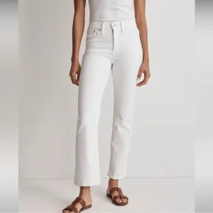 Madewell NWT Tall Mid Rise Kick Out Jeans Size 25T in Pure White