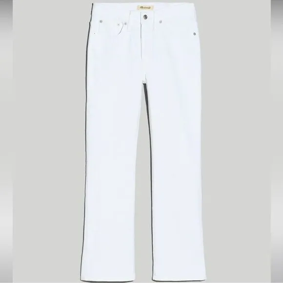 Madewell NWT Tall Mid Rise Kick Out Jeans Size 25T in Pure White