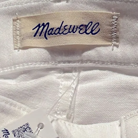 Madewell NWT Tall Mid Rise Kick Out Jeans Size 25T in Pure White