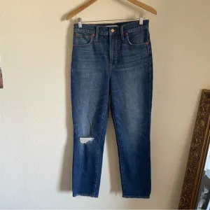 Madewell The Perfect Vintage Crop Blue Jeans Stretch Denim High Waisted AE160 27