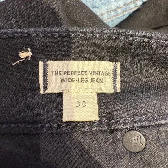 Madewell The Perfect Vintage Wide-Leg Jean Women's Size 30 Black NWOT NM234