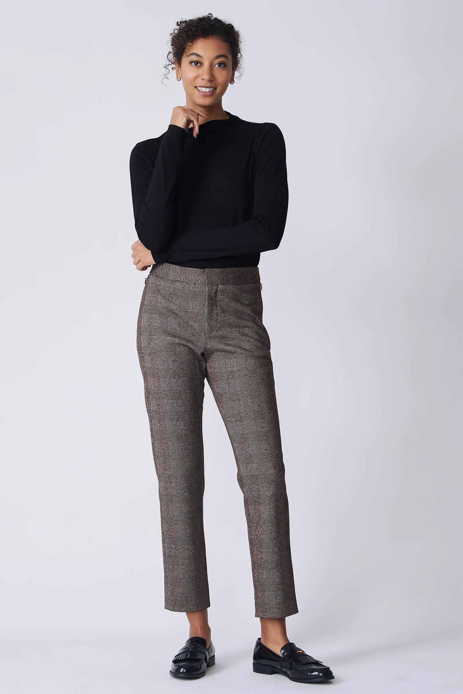 Madison Pant - Brown Plaid