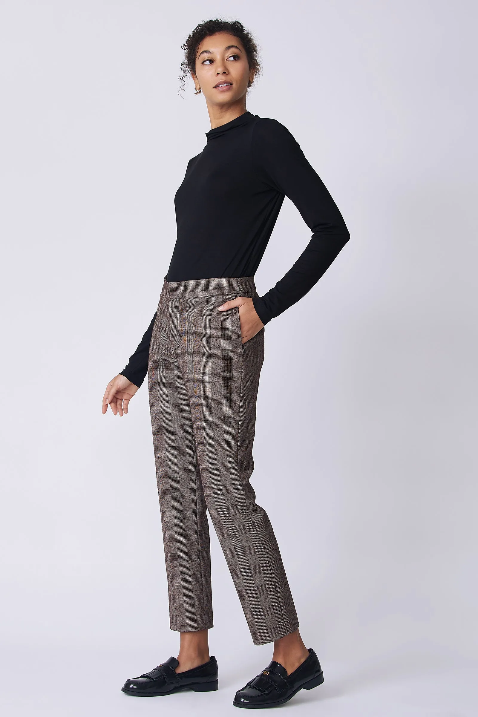 Madison Pant - Brown Plaid