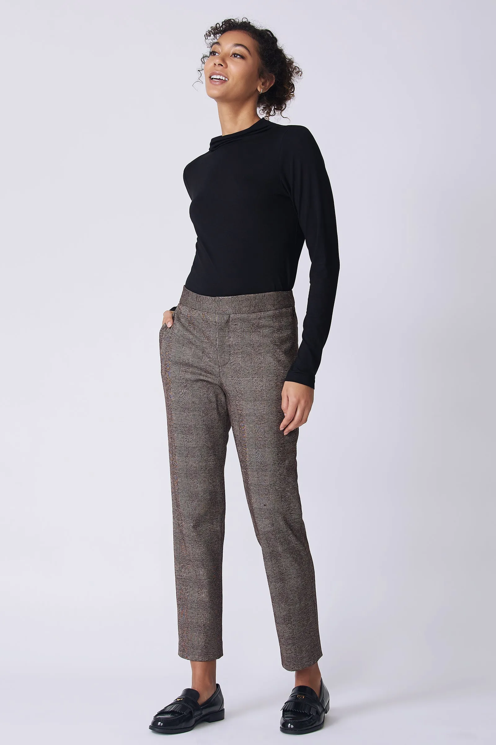 Madison Pant - Brown Plaid