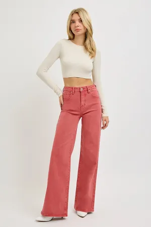 Make Ya Blush Wide Leg Jeans
