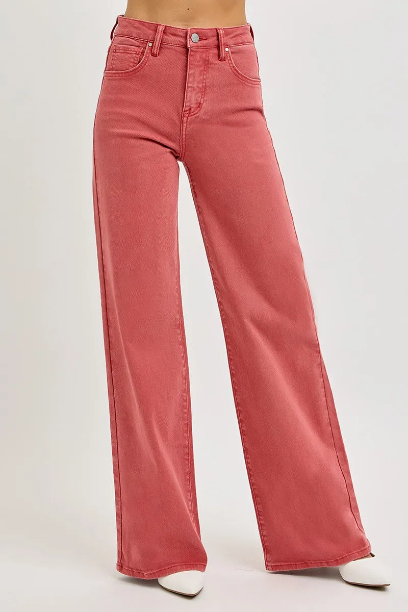 Make Ya Blush Wide Leg Jeans