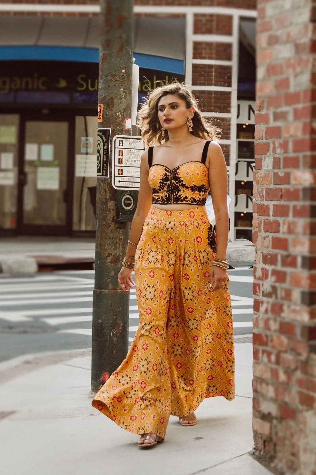 Marigold Flora Printed Palazzo Set