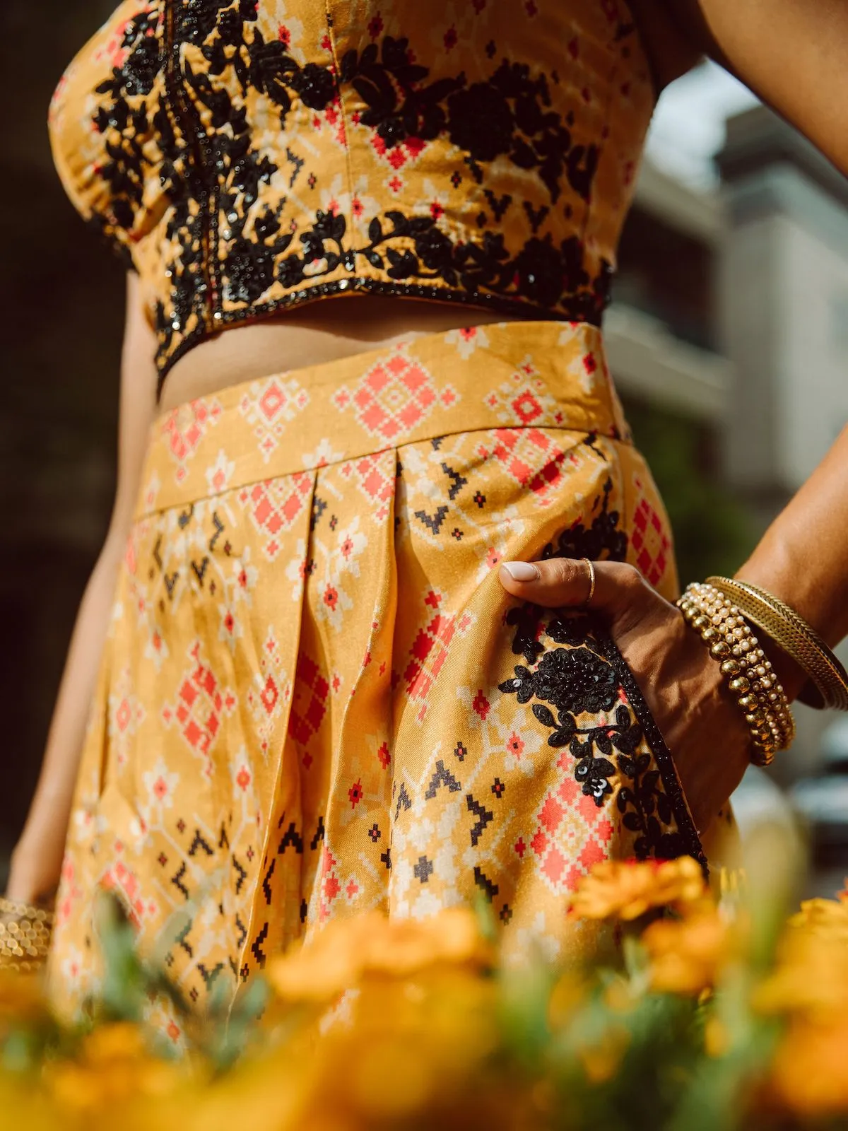 Marigold Flora Printed Palazzo Set