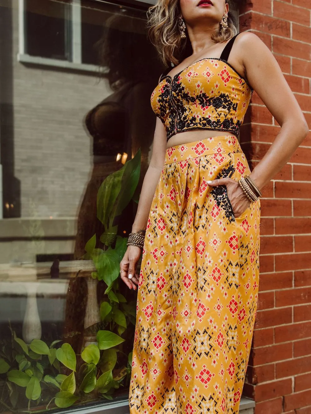 Marigold Flora Printed Palazzo Set