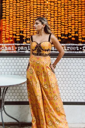Marigold Flora Printed Palazzo Set