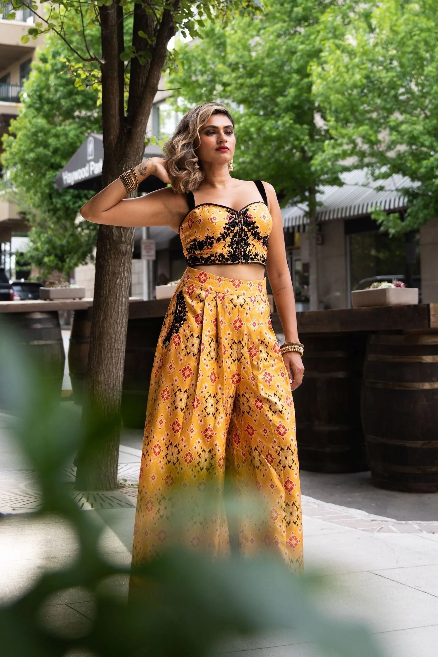 Marigold Flora Printed Palazzo Set