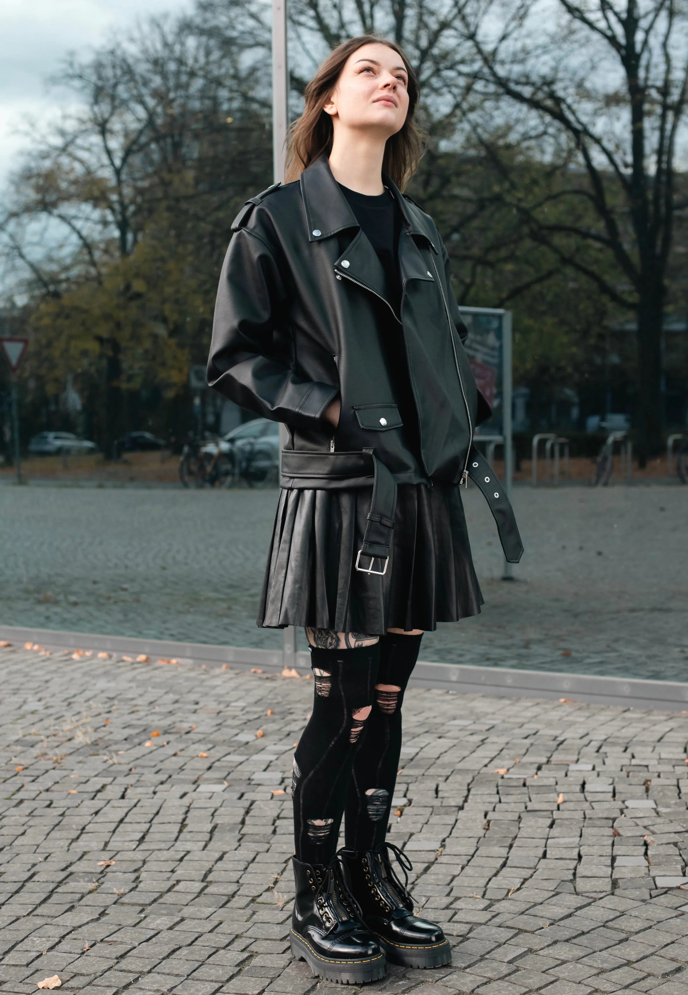 Mary Wyatt - Lacie Faux Leather Pleated Black - Skirt