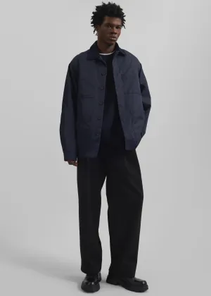 Mason Corduroy Collar Boxy Jacket - Navy