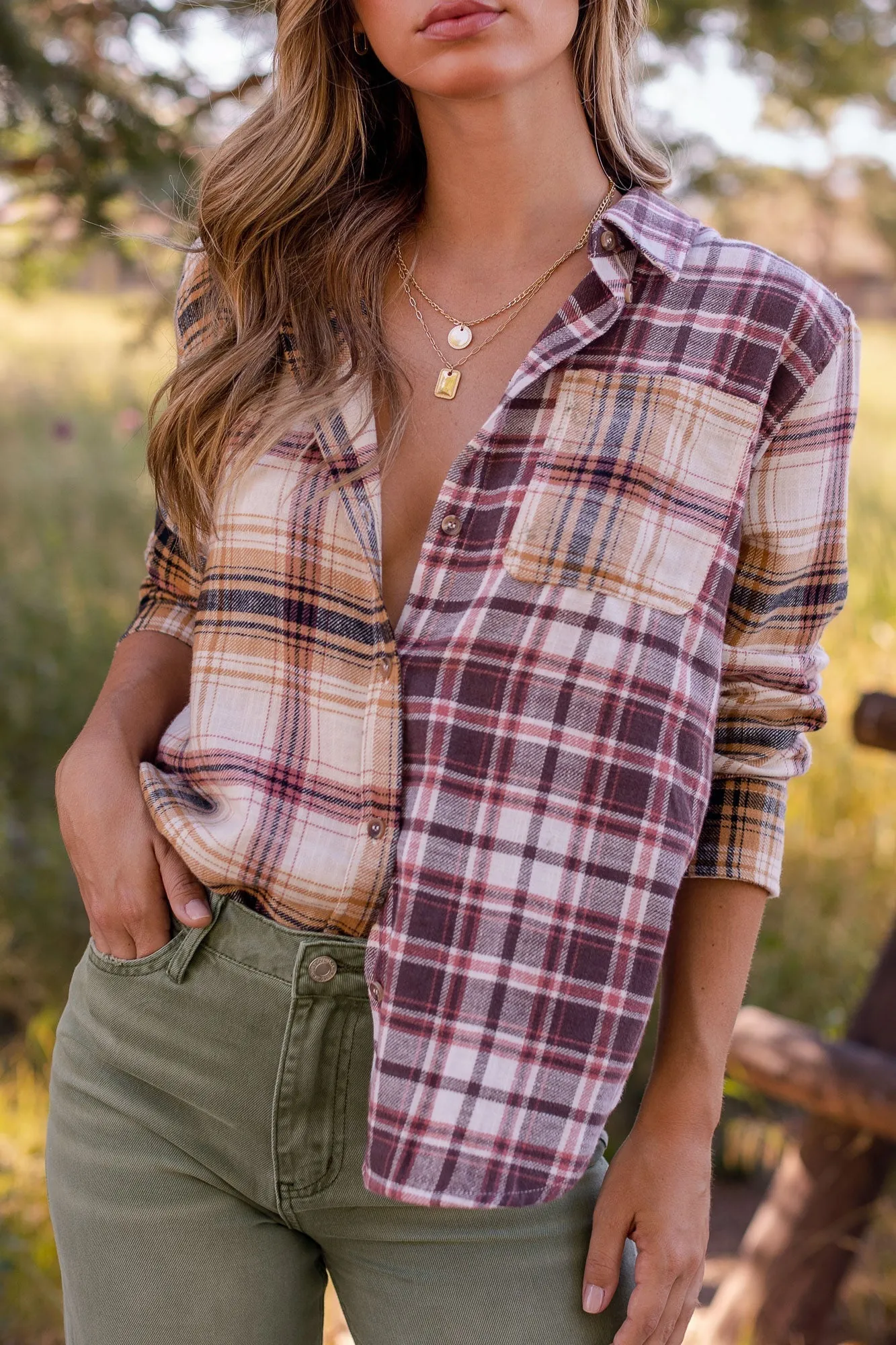 Matchmaker Mixed Plaid Top