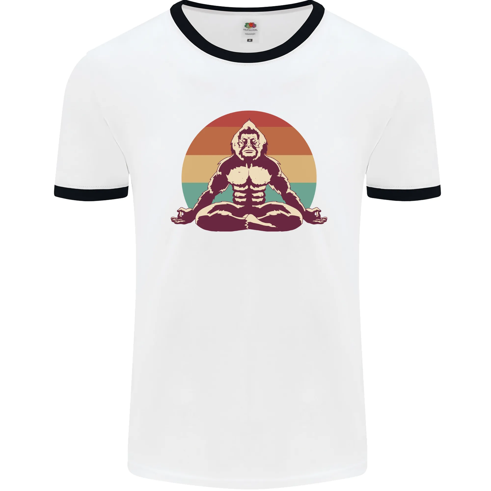 Meditating Bigfoot Yoga Mens Ringer T-Shirt