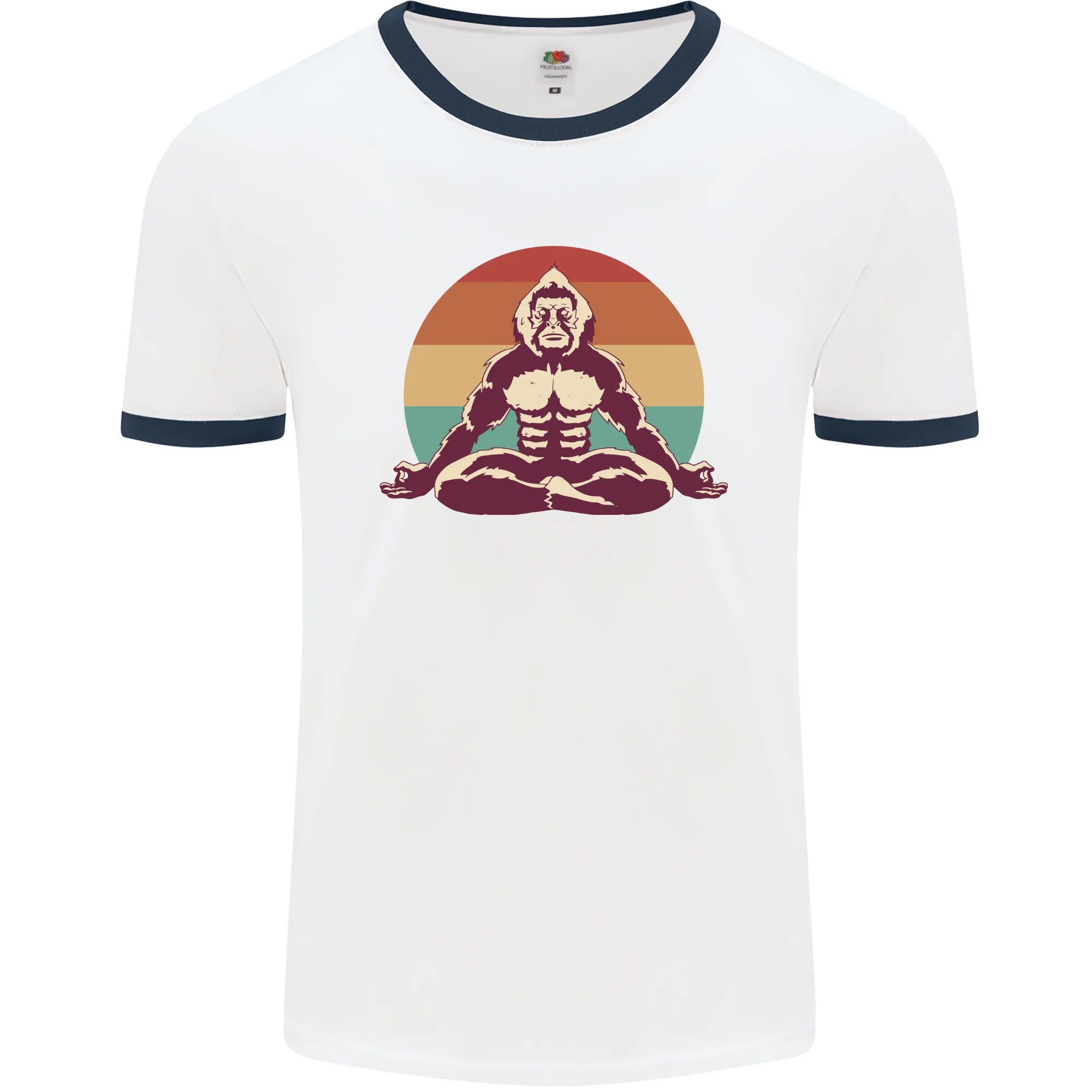 Meditating Bigfoot Yoga Mens Ringer T-Shirt