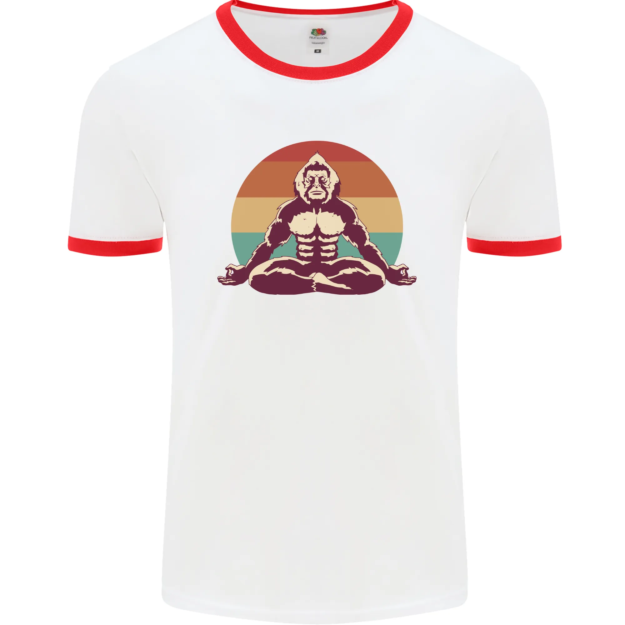 Meditating Bigfoot Yoga Mens Ringer T-Shirt