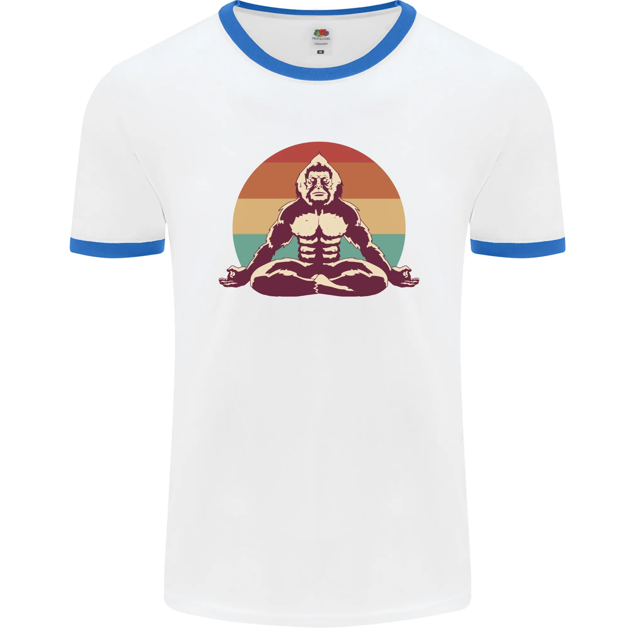 Meditating Bigfoot Yoga Mens Ringer T-Shirt