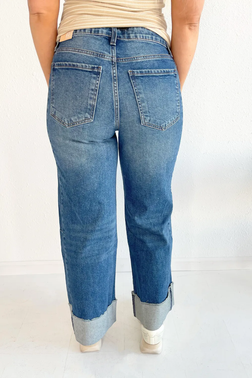 Meg High Rise Fab Ab Wide Leg- Roll Up