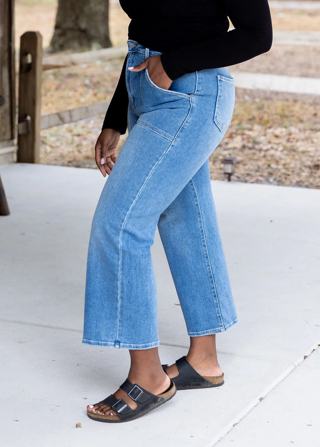 Melanie Cargo Pocket Cropped Jeans