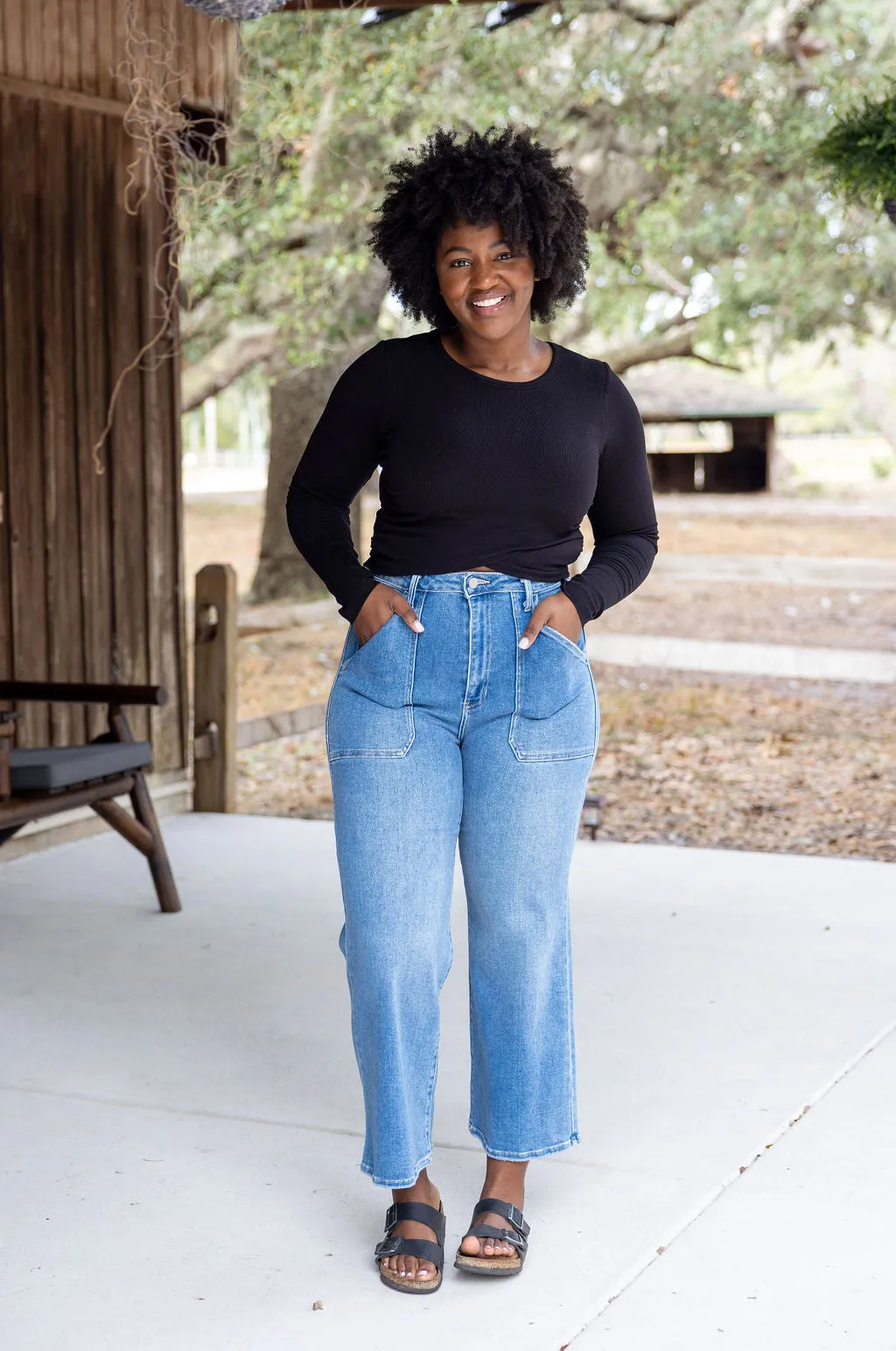 Melanie Cargo Pocket Cropped Jeans