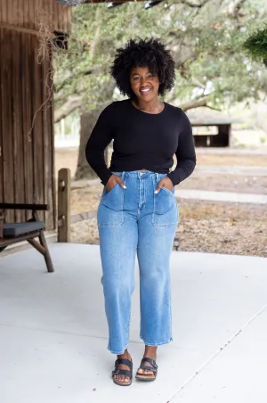 Melanie Cargo Pocket Cropped Jeans