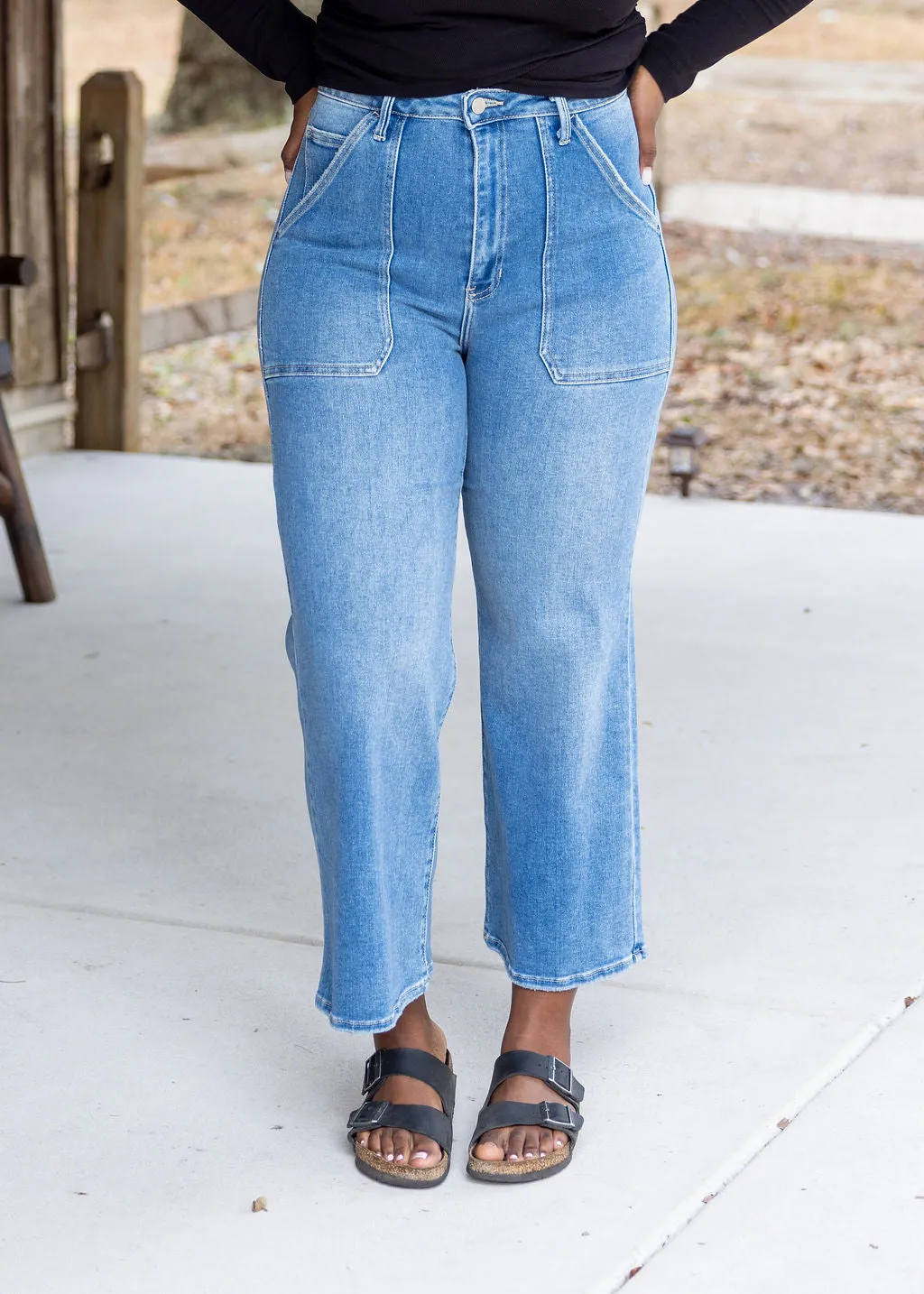 Melanie Cargo Pocket Cropped Jeans