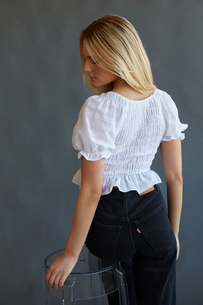 Melissa Puff Sleeve Crop Top